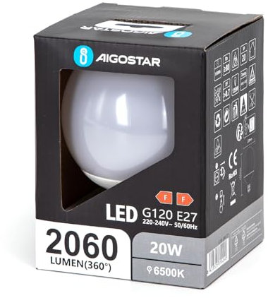 Blendend LED-Leuchtmittel, G120, E27, 20 W, 6500 K, hohe Energieeffizienz, helle Beleuchtung, ideal für Zuhause und Büro.