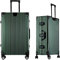 Koffer 100% Aluminium Reisekoffer Bordkoffer Hartschalen-Koffer Trolley Rollkoffer Handgepäck Teleskopgriff, TSA, 4 Rollen (Grün, L)