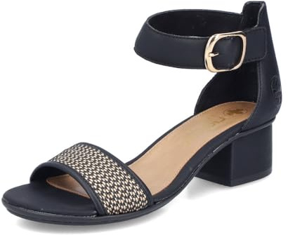 Rieker Damen Klassische Sandalen 64952, Frauen Sandalen,Sommerschuhe,Freizeitschuhe,offene Schuhe,Strandschuhe,schwarz (00),43 EU / 9 UK