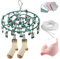 Étendoir à linge avec 24 pinces pour sécher les vêtements mouillés, rond, pivotant, crochet coupe-vent, pour intérieur et extérieur