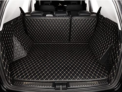 WSYLJX Cobertura Completa Alfombrillas de Maletero de Coche para Audi Q5 2013 2014 2015 2016, Maleteros Bandeja Trasero Alfombra Protectora Accesorios,Black Beige