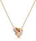Linawe Rhinestone Pendant Necklace for Women, Hypoallergenic Stainless Steel Chain Double Circle Necklace, Interlocking Rose Gold Necklaces Moissanite Imitation Diamond Crystal Jewellery