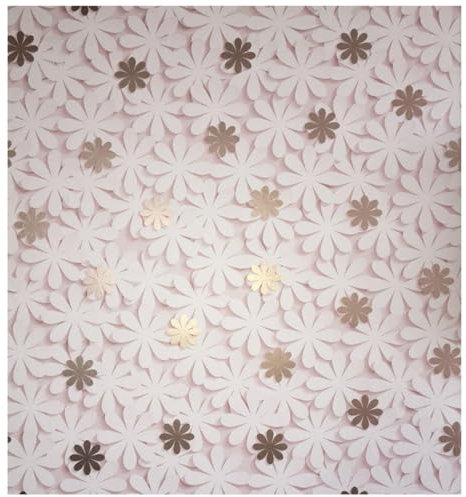YöL Pink and Rose - Gold 3D Effect - Daisy Flower Floral Wallpaper - Contemporary Modern Smooth Finish - Soft Paste The Paper - Any Room Bedroom Living Room