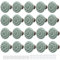 Ceramic Door Knobs - 20 Pack Floral Kitchen Cupboard Drawer Knobs with Screws Set, Vintage Round Decorative Cabinet Pulls, Retro Dresser Pulls for Wardrobes Shoe Cabinets Bedside Tables Desks, Green