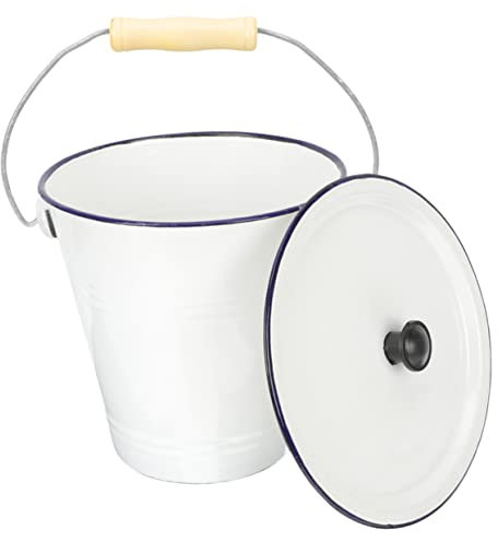 MOLUCKFU Thickened Enamel Storage Bucket with Lid Milk Jug for Laundry Organization Outdoor Camping Resistant Portable Capacity for Picnics Use