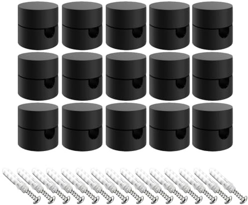 OASHISU 15 pz Decentratore da Parete per Cavi Elettrici NERO, plastica ABS