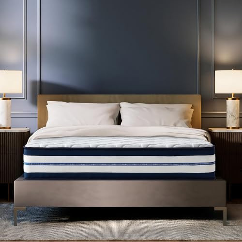 Matratze 140x200 cm, Taschenfederkern und Kaltschaummatratze Hybride, Federkernmatratze 10-Zonen Ergonomie, Härtegrad, Atmungsaktiv, Antibakteriell, Hypoallergen, Öko-Tex Zertifiziert, Höhe 26cm