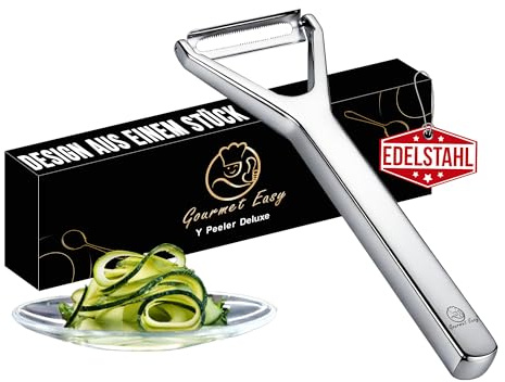 Gourmet Easy Vegetable Peeler, Ultra Sharp Blade, Stainless Steel Y Peeler | Easily Peeling and Slicing Fruit & Food, One-Piece Design No Trapped Water, Dishwasher Safe, Backed by a 5-Year Warranty
