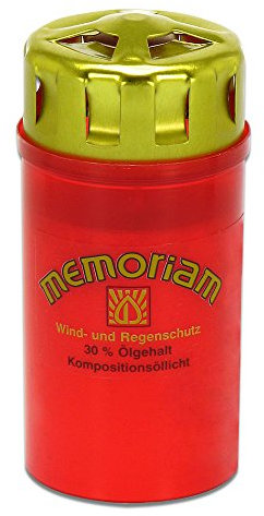 Aeterna Gabkerzen Memoriam Nr. 23 mit Sturmdeckel - 2,5 Tage Brenndauer - 20 Stück (Rot)