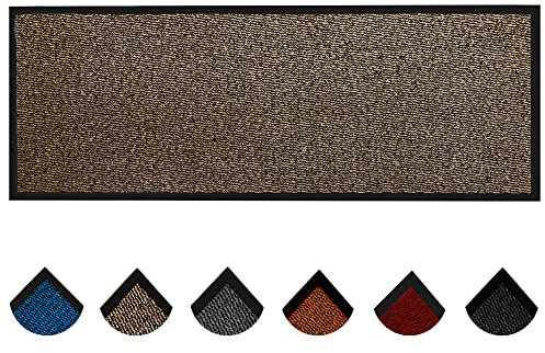 Homatz Hallway Runner Rug Heavy Duty Non-Slip Rubber Back, Brown 60x160cm Large Carpet Runner - Dirt Trapper, Water Absorbent Runner Mat, Washable Rugs, Carpet for Hallway Kitchen Living Room