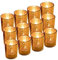 GUIFIER Juego de 12 Candelabros de Velas en Cristal Soporte para Portavelas para Velas LED de té Portavelas de Cristal Dorado 2,67 H Candelita Candelero Oro Vidrio Mercurio para Navidad Fiestas