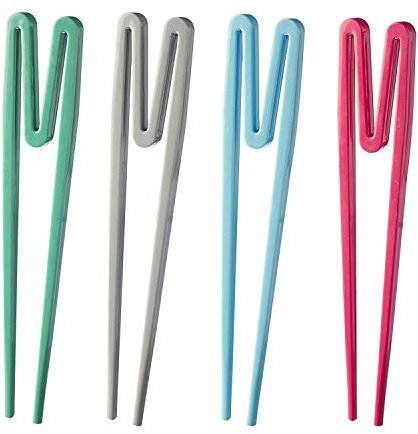 Typhoon Set of 4 Typhoon Rookie Stix - Easy to Use Colourful Chopsticks (Multicolour)