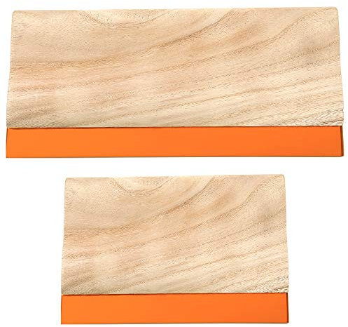 Caydo 2 Stück Rakel in 2 Größen, 75 Durometer Holzrakel für Siebdruck, 9,4 und 5,9 Zoll