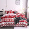 Boqingzhu Weihnachts Bettwäsche 200x200cm Rot Weiß Weihnachten Schneeflocken Punkte Rosa Wendebettwäsche Set Bettbezug und 2 Kissenbezüge 80x80cm mit Reißverschluss