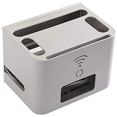 MNBVH WiFi Router Storage Box Kabel Verstecken Box Cable Organizer Kabel Organisation Fritzbox Wandhalterung Kabelkiste WLAN Router Regal Aufbewahrungsbox Grey