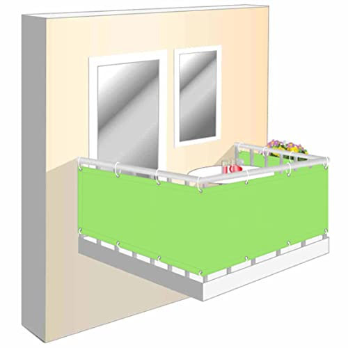 Wind und Sichtschutz Stoff für Balkon 80x950cm, Balkonumrandung Sichtschutz ohne Bohren Balkon Sichtschutz Nach Maß für Balkongeländer, Terrasse & Garten grün