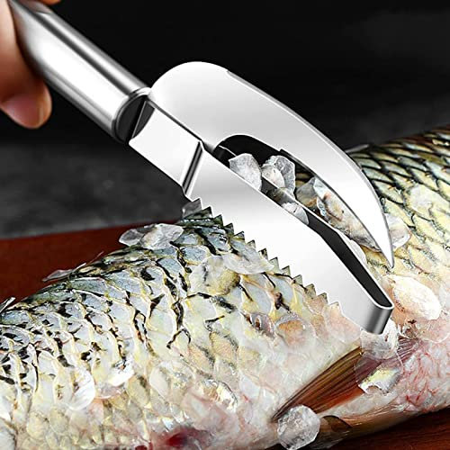 Edelstahl 3 in 1 Fischschlundmesser, Scaler Remover Cutter Fischschuppenhobel zum einfachen Entfernen von Fischschuppen für Küchenfischreinigungswerkzeuge (5)