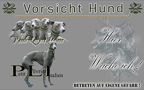 hier wache ich hund Italienisches Windspiel 15/9,5 cm