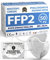 ADESTE - 50 Mascherine FFP2 Bianche Certificate CE, Filiera controllata, anallergiche, con elastici comodi e resistenti. Sicura: capacità filtrante >99,5%, Buste singole sigillate.