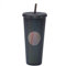 ERYUE Coupe, Gobelet à eau de grande capacité de 710 ML/24 OZ gobelet en plastique réutilisable entièrement clouté mat avec paille à couvercle anti-fuite à large ouverture
