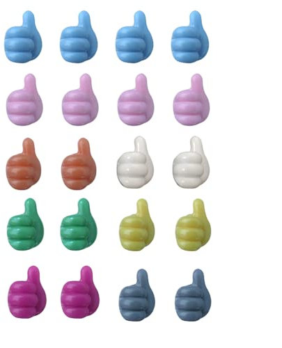 VHIMASA 20PCS Thumb Hooks Self-Adhesive Silicone Thumb Wall Hooks Multi-Function Wall Hooks Cable Tidy Clips for Data Cable Earphone Key Storage