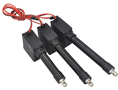 VLIZO Cylindre hydraulique électrique avec servo pour HUINA 22CH 1:14 1592 RC Alliage Pelle Simulation Mise à Niveau Accessoires de Tige de poussée en métal Noir (Couleur : Un Ensemble pour 592)
