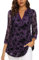 Vafoly Spring V Neck Damen Tops und Blusen 3/4 Ärmel Blusen für Frauen Dressy Arbeitskleidung Büro Kleidung Loose Fit Flowy Business Casual V Neck Tunika Tops Beflockte Violett Blumen XXL