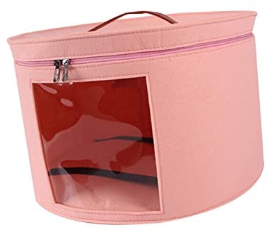 predolo Hutschachtel, Hutaufbewahrungsbox, faltbar, stapelbar, tragbar, für Damen und Herren, Reise-Hutschachteln, Reisekappenboxen für, Rosa klein