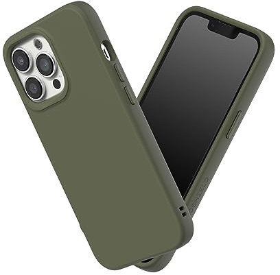 RhinoShield Case kompatibel mit [iPhone 13 Pro] | SolidSuit - Stoßdämpfende & schlanke Schutzhülle mit Premium Finish - 3.5 Meter Fallschutz - Algengrün