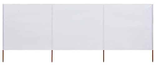 Annlera 3-teiliges Windschutzgewebe 400x80 cm Sandweiß Senkrechtmarkise Außen Paravent Outdoor Wetterfest Trennwand Garten Balkon Sichtschutz für Garten Terrasse Windschutz Und Privatsphäre Schutz