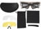 Schießbrille mit Etui, Antibeschlag-Jagd-Schutzbrille, Austauschbare Gläser, Unisex-Brille, Schützende Outdoor-Militärbrille, Wind- und Staubdichte Halbrahmenbrille, Motorradbrille Damen(Khaki)