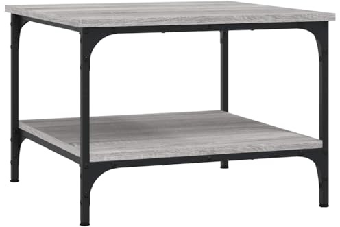 vidaXL Couchtisch, Sofatisch für Wohnzimmer, Wohnzimmertisch mit viel Stauraum, Beistelltisch Kaffeetisch Wohnzimmermöbel, Grau Sonoma Holzwerkstoff