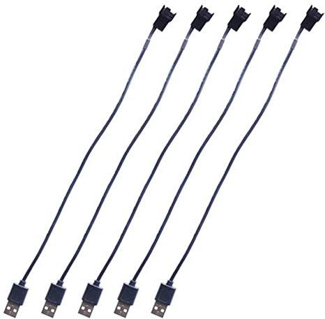 BRIUERG 5Pz USB al Computer CPU Fan Cable USB un 4 Pin Fan Adapter Cavi 5V 50CM Ventola del Computer di Alimentazione Connettore