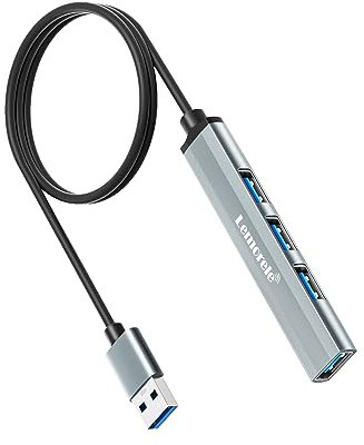 120cm USB Hub, Lemorele 4-Port USB Hubs Ultra Slim USB Data Hub with 3 USB 2.0, 1 USB 3.0 Portable USB Splitter for Laptop usb Extension multi USB port for desk extender Mac Mini/Pro,PC/flash