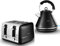TOWER Ash Black 1.7L 3KW Pyramid Kettle & 4 Slice Toaster. Contemporary Matching Kettle & Toaster Set in Black