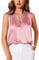 SOADKP Canotta da Donna Senza Maniche, in Raso, Basic Estiva, Casual, con Scollo a V, Colore: Rosa., L