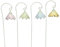 ETC dekorative fröhlich Bunte Mini-Blütenpicks Mini Blumen-Stecker als Glockenblume ca. 8 x 6,5 cm Mengeneinheiten (8, rosa grün blau gelb)