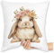 Kissen 40x40 Zierkissen - Osterkissen - Süßer Hase Ostern Osterhase Geschenke Osterüberraschung - 40 x 40 cm - Weiß - Oster ostergeschenke Hasen sofakissen osterartikel ostermotiv