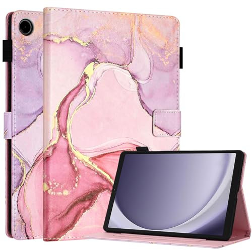 Fancity Custodia adatta per Samsung Galaxy Tab A9 8,7 pollici 2023 (SM-X110/X115/X117), custodia in pelle PU con slot per schede Cover in TPU per il nuovissimo tablet Galaxy Tab A9 8,7 2023, rosa ma