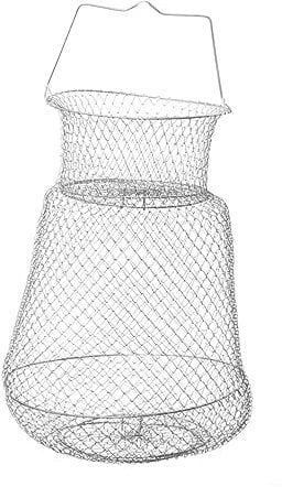 Anneome Lightweight 35cm Fishing Net Iron Wire Fish Basket Folding Design Great for Catching Fish Crabs Lake Random