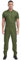 Sywiyi Herren Kurzarm Overall Jumpsuit Lange Einteiler Arbeitsoverall mit Gürtel Zipper Maleranzug Arbeitskleidung Armeegrün M