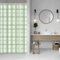 SDOTPMT 90x180cm Rideau de Douche Bohème Rétro Chic Rideau de Bain rayé Vert Blanc à Carreaux Rustic Farmhouse Classic Aesthetic Ensemble de Rideaux Salle de Bain en imperméable avec Crochets