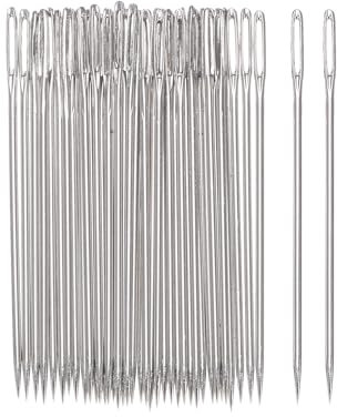 QUARKZMAN 200Pcs Agujas de Coser Grandes con Ojo 1.57 Agujas de Coser de Acero Inoxidable Agujas de Bordado Agujas de Tejer a Mano