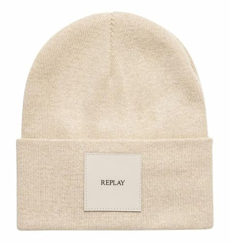 Replay Unisex AX4167 Beanie-Mütze, 0123 Birch, One Size