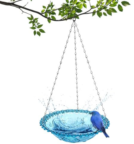 Mangeoire Oiseaux Exterieur, Abreuvoir Oiseaux Exterieur, Bain d'oiseaux à Suspendre, Bains pour Oiseaux Sauvages, Convient pour Accrocher dans Votre Jardin, 23.5 x 40cm