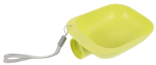 Hohopeti Portable Pet Water Bottle Dog Bowl Attachment Leak-proof Travel Drinking Fountain Outdoor Green Dog Water Bowl Bottle Connector for Hiking and Car Trips