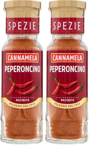 Cannamela, Linea Maxi Oro, Peperoncino Macinato, Confezione da 90g, Piccantezza e Sapore Deciso, Adatto a Formaggi e Carni alla Griglia, Pasta, Sughi, Ideale nelle Conserve
