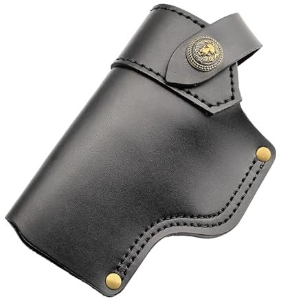 Leichter Leder Pistolenholster,Verstellbare Taille Verstecktes Holster Carry Jagdzubehör Glock 17/19/23/26/27/29/30/32/33/36/38/39/42/43/43X/44 (schwarz)