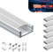 KOSOOM Profilo LED per strisce LED 6 x 1 m Tol 6 m, profilo in alluminio LED dotato di un coperchio opaco, profilo di incasso, dimensioni 17,4 mm x 7 mm, larghezza massima della striscia LED 12,4 mm