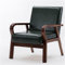 Mid Century Retro Lederstuhl mit Rückenlehne und Armlehnen, bequemer Sessel für Schlafzimmer, Wohnzimmer, Schlafsäle, Grün